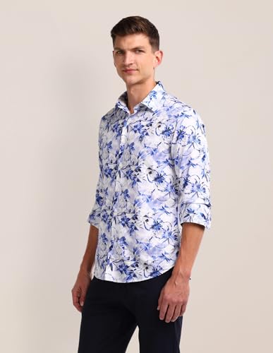 Image of U.S. Polo ASSN. Printed Regular Fit Shirt for Men - 100% Cotton, Breathable & Comfortable, Full Sleeves Casual Shirt for Men