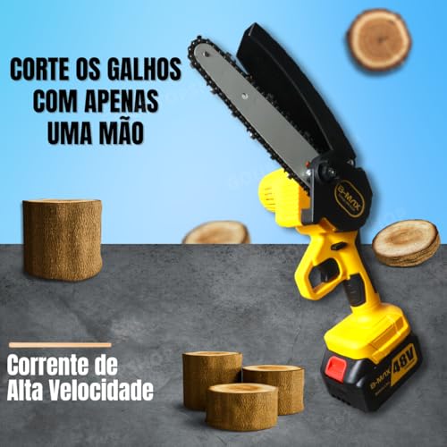 Motosserra Profissional Bateria 48V Bivolt Sem Fio - Potência e Mobilidade para Cortes Rápidos e Efi