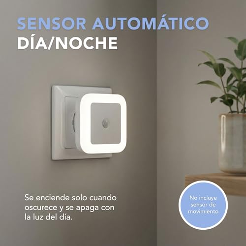 Pack 2 LUZ Nocturna LED con Sensor CREPUSCULAR AUTOMÁTICO – ILUMINACIÓN Inteligente Blanca 6000K, ENCHUFABLE, BAJO Consumo para Pasillo, BAÑO Y Dormitorio — imagen 3