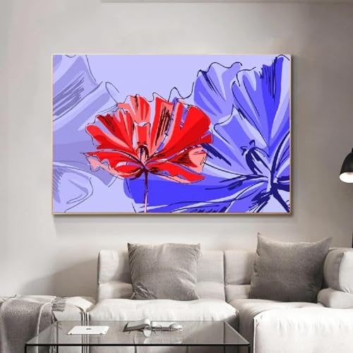 Toile moderne fleurs colorées apporte joie et sérénité au salon - 3