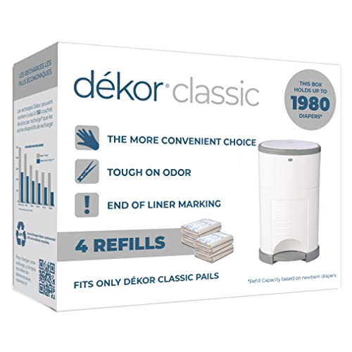 Diaper Dekor Classic Diaper Pail Liner Refills, 4 Pack #1