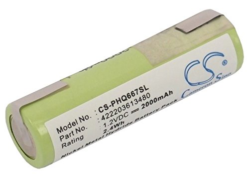 CS-PHQ667SL Batteries 2000mAh Compatible avec [Wahl] 4810, 4830, 5000, 7040, 8550, 8551, 8554, 8745, 9550, 9590, 9851, 9852, Home Pro, Vision 180, pour [Philips] 5810XL, 5811XL, 5814XL, 5818XL, HP275