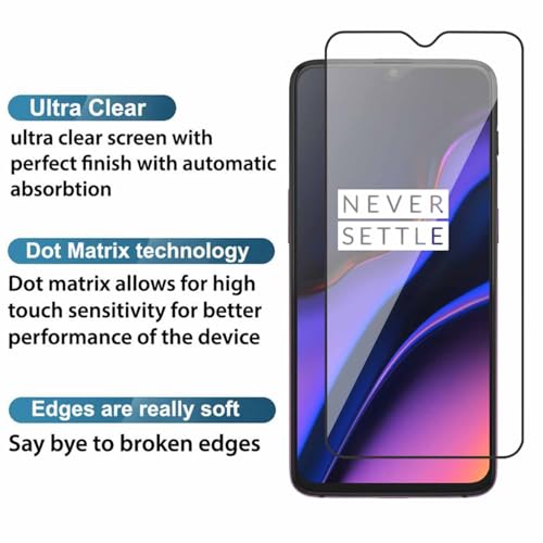 POPIO Military-Grade Gorilla Tempered Glass for OnePlus 6T / OnePlus 7 (Black) 9H Hardness, Edge-to-Edge Full Coverage, Anti-Scratch, Bubble-Free, Ultra Clear HD Glass, Oleophobic Coating, Face ID Compatible