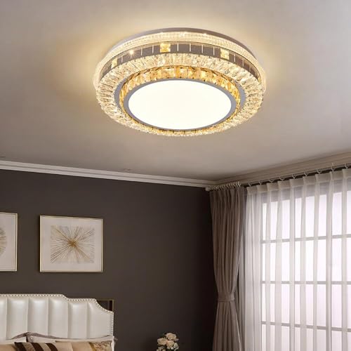 Lámpara de techo de cristal para sala de estar con luz LED ajustable 7