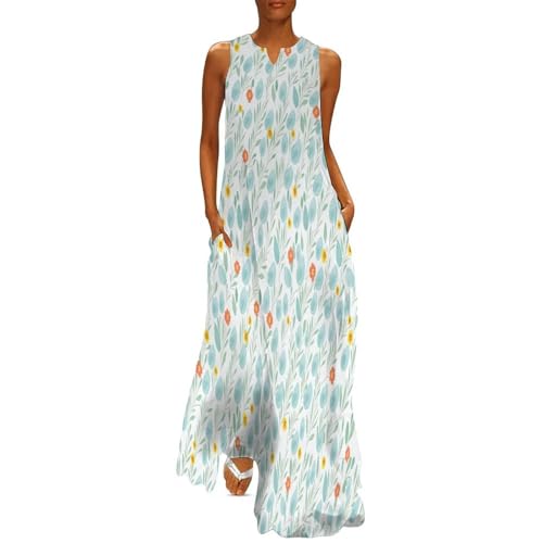 Robe décontractée à poches et manches courtes avec imprimé floral
