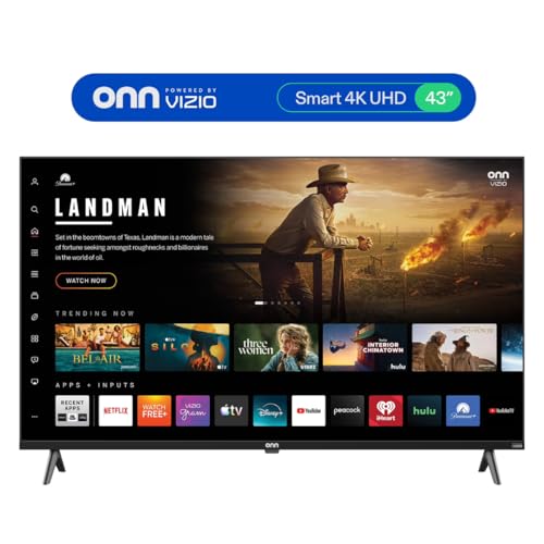 Image of ONN Smart TV 43 inch Powered by VIZIO Technology Class 4K UHD, DTS:X and DTS:Virtual X, 60Hz Refresh Rate, Dolby Vision HDR, Smart Home Ready, Bluetooth + Free WallMount - 43S4V1 (Renewed)