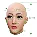LCUPPON Silicone Female Mask Realistic Face with Makeup for Crossdressing Cosplay Halloween Masks (Ivory)