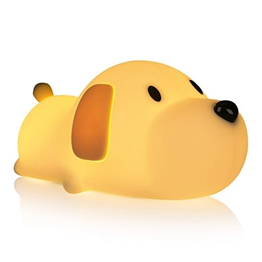 Baby Night Light, HandAcc LED Night Light for Kids Soft Silicone Puppy Lamp with Sensitive Touch Control Warm/Cool White Dual Modes-USB Rechargeable, Brightness Adjustable, Timing Function