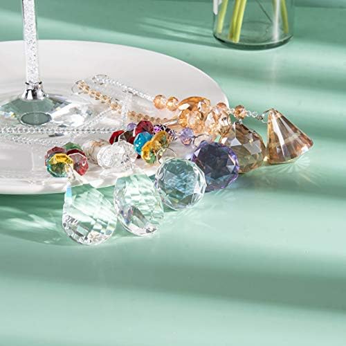 Elegant Chandelier Suncatchers  Sparkly Chakra Crystal Balls For Home, Office, Garden Decoration Octagonal, Teardrop & Cone Shaped Prisms  Set Of 6 Beautiful Pendants For Car, Plant, Window Décor