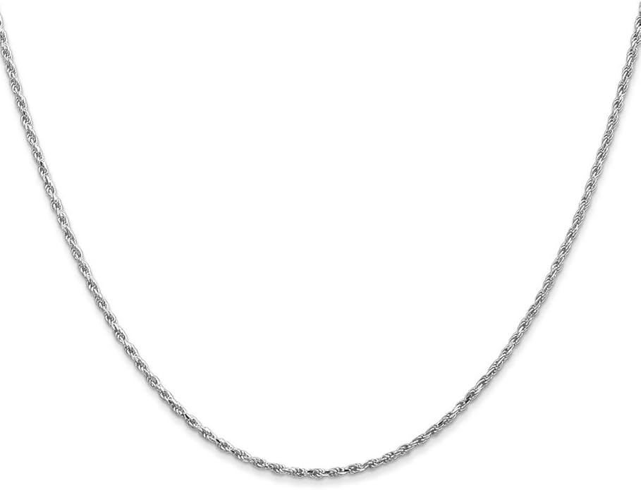 Amazon.com: JewelryWeb 10k White Gold Solid 1.5mm D Cut Rope