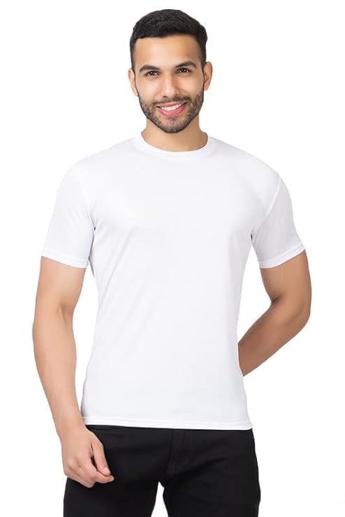 Eductix Cotton Plain Men's Half Sleeve Round Neck Solid Finish|Color Will Not Fade MenTshirt AA