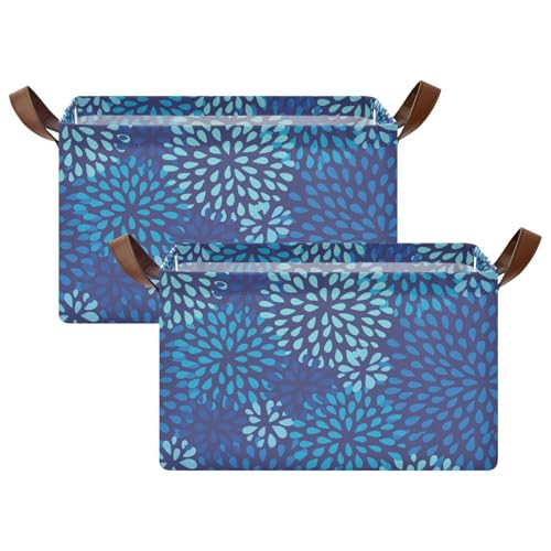 FRODOTGV Splash Drops - Cestas de almacenamiento de tela con forma de medallón para almacenamiento de cubos con asas, organizador plegable de tela para estantes, armarios, cajones, paquete de 2