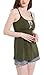 SUIEK Cotton Nursing Tank Tops Maternity Cami with Shelf Bra Breastfeeding Shirts Pregnancy Clothes (Large, Army Green)