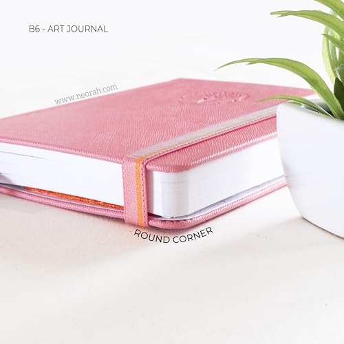 Image of NEORAH - B6 - ART JOURNAL | 200Gsm Dotgrid Notebook |144 Pages(17.5 x 12.5 cm) | Lay Flat |HardCover Bullet - Journal |3 Bookmarks |Elastic Closure| Inner BackPocket | Ideal-Bujo,Drawing (PINK)