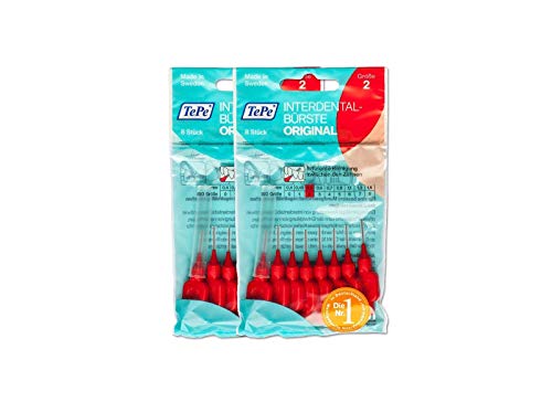 TePe Interdental Brushes red 0,5 mm 2X 8er Pack