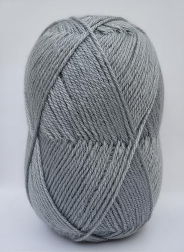 Image of Vardhman BigBoss Knitting Yarn - 200g Ball, 575m, 84% Acrylic + 16% Nylon, 3-Ply DK Weight, Soft & Durable Wool for Knitting, Craft, babywear, blanket, winter wear; threads for crochet hook needle - Boss-35 - Grey