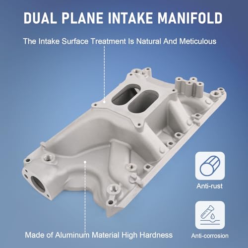 Image of DICMIC Aluminum Dual Plane Intake Manifold Compatible with Ford Small Block Windsor V8 5.8L 351W Idle-6800 RPM Range Replace# 84023