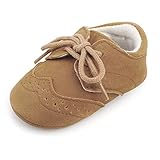 mintgreen Baby Schuhe Krabbelschuhe Outdoor Anti-Rutsch Weiche Sohle Schnüren Oxford Loafer Flats, Khaki, 6-12 Monate, 2