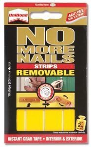 Unibond No More Nails Strip Ultra-strong Removable Translucent Ref 781739 [Pack of 10] by Unibond