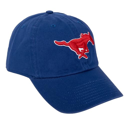 Desert Cactus Southern Methodist University Baseball Hat SMU Mustangs Brimmed Embroidered Cap Adjustable Cloth Strap Adult (Style A) Blue