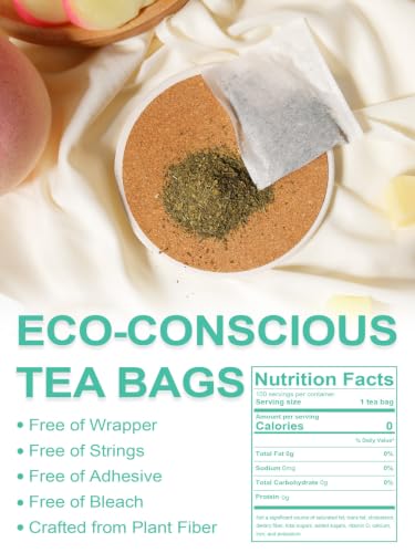 Image of TeeLux Decaf Mango Peach Green Tea, Flavored Decaffeinated Green Tea, 100ct