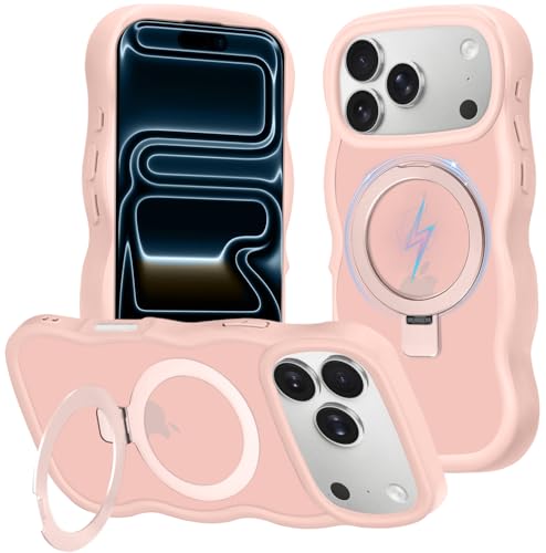 ATUSIDUN For iPhone 17 Pro Max �P�[�X Magsafe�Ή� �����O ���C�����X�[�d ��phone17pro max �P�[�X �X�^���h �c�����Ή� �}�O�l�b�g���� ������ �ϏՌ� PC+TPU �A�C�t�H�� 17ProMax �X�}