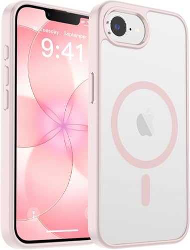 Image of DIZORO Compatible iPhone 17e / iPhone 16e Case,Compatible with MagSafe, Non Yellow Military-Grade Drop Protection & Hard PC Back Cover Slim Transparent Anti-Scratch Shockproof Phone Case - Pink