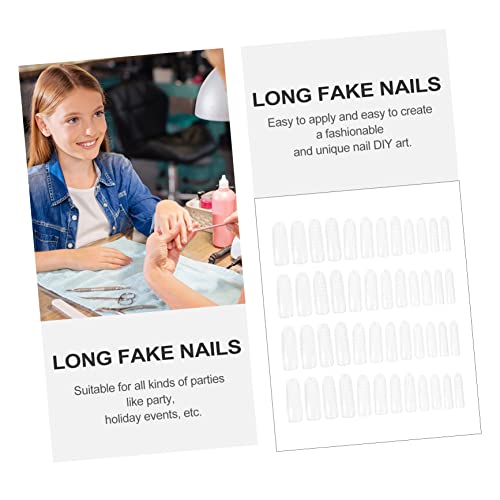 LALAFINA 120 Pçs/Caixa Nail Art Sem Costura Peça De Unhas De Plástico Criança Unhas Falsas Unhas Dec