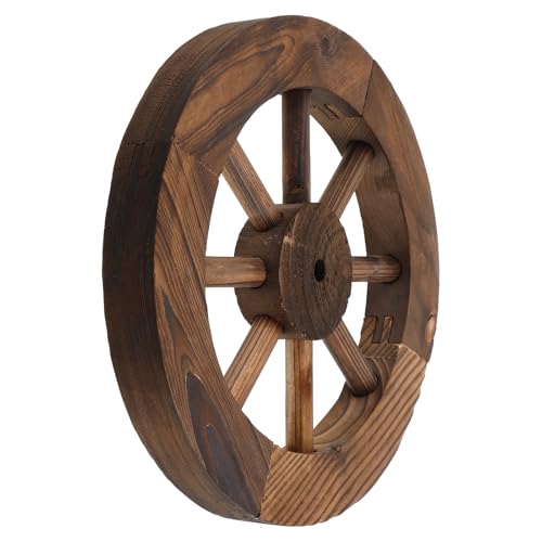 Décoration murale de roue de charette en bois vintage TINEASUR style rustique pour salon