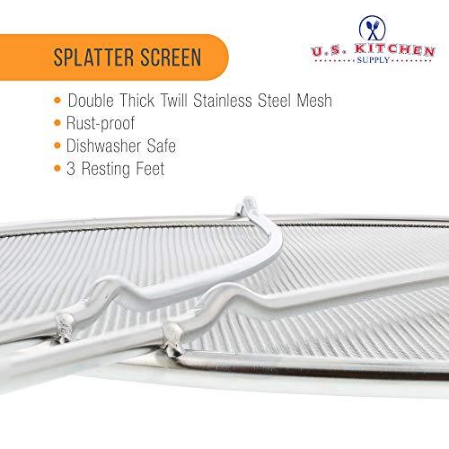 U.s. Kitchen Supply 13" Stainless Steel Fine Mesh Splatter Screen With Resting Feet #TOP2