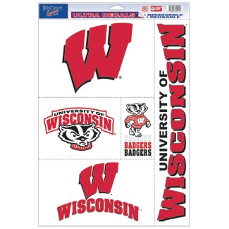 Decal de Wisconsin Badgers sin pegamento para decorar ventanas de casa y cristales de coche