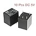 uxcell 10Pcs DC 5V Coil SPDT 1NO 1NC 5P Power Electromagnetic Relay DIN Rail/PCB Mounted 250V/30V 15A