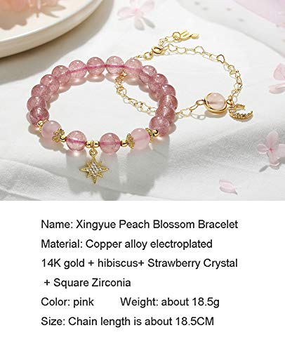 Pulsera de doble fila ajustable bañada en oro de 14K con cristales brillantes para mujer 4