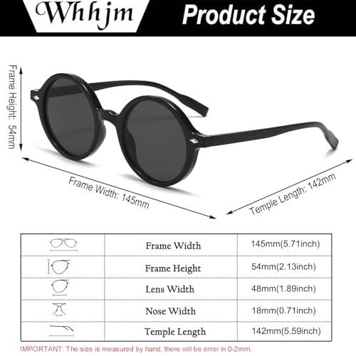 Retro Round Sunglasses for Men Womens Vintage Trendy Circle Sunglasses Costume Cosplay Sun Glasses UV400 Protection 5