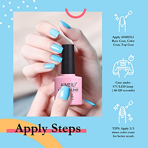 AIMEILI UV LED Gellack mehrfarbig ablösbarer Gel Nagellack Gel Nail Polish Set - 6 x 10ml - Kit Nummer 1 – Bild 7