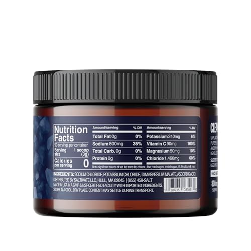 Raw Unflavored Electrolytes | HSA FSA | High Sodium, Potassium, Magnesium | No Sugar, Stevia, Citric Acid or Maltodextrin | Bulk Raw Electrolyte Powder| Made in USA | Makes 90 Servings of 32 Fl Oz - Image 10