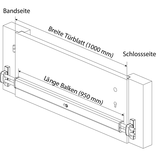EVVA 50000165 Balkenriegel BR 4300 silber Länge 950 mm