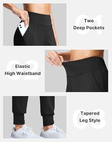 Image of SANTINY Women's Joggers Pants with Pockets Lightweight High Waisted Athletic Gym Workout Pants for Women Yoga Travel