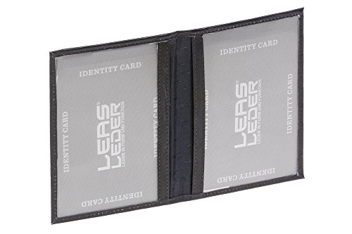 LEAS Schlanke Fahrzeugscheinhülle für Zulassungsbescheinigung Ausweismappe- & -hülle mit 2 Sichtfenstern Echt-Leder, blau/Navy