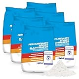 Percarbonato Blanqueador, Percabonato Sódico, Apto para el lavado de ropa tanto blanca como de color, alarga la vida de su lavadora, Elimina Manchas Difíciles y Olores, 750 gramos, 6 unidades