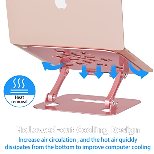 Laptop-Stand-Adjustable-Ergonomic-Laptop-Riser-Portable-Aluminium-Alloy-Computer-Stand-for-Laptop-Laptop-Stand-for-Desk-Compatible-with-MacBook-Air-Pro-Dell-XPS-All-Laptops10-17-Rose-Gold