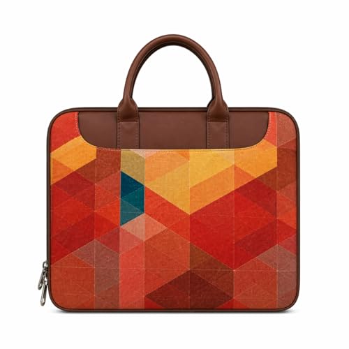 Image of Tabelito Designer Printed Laptop Sleeve for Women (13-15.6 Inch) | Jute & Vegan Leather Office Handbag | Lightweight Stylish Work Bag with Handle