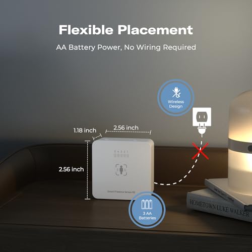 Image of THIRDREALITY Presence Sensor R2,24GHz mmWave Radar,Adjustable Sensitivity,Zigbee Hub Required,Battery Powered,Support Home Assistant,SmartThings,Homey or Echo Devices with Built-in Zigbee hub