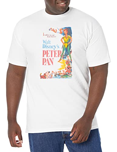 T-Shirt Disney Pan Blanc 5XL pour Homme Grande Taille