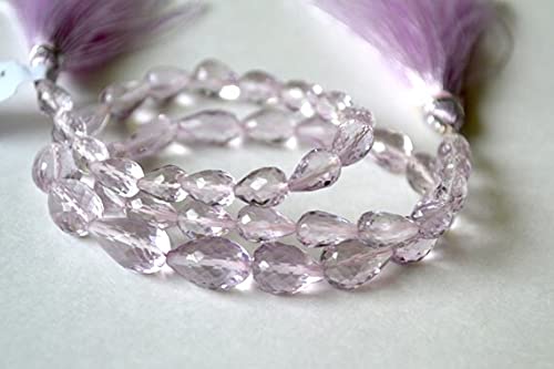 Pink Amethyst perles percées au centre pour éviter la casse de vos bijoux