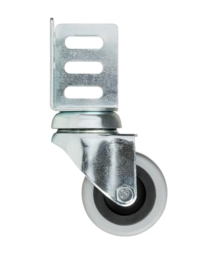 Dörner + Helmer Lenkrollen mit Winkelblech, 4er-Set, 50mm x 22mm, 120kg Tragkraft, 52mm x 37mm Winkel, Verzinkt