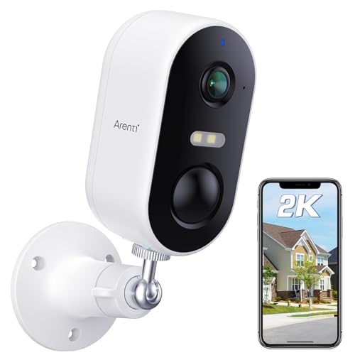 ARENTI 2K/3MP Überwachungskamera Aussen Akku IP Kamera, WLAN Kamera Überwachung Aussen, Nachtsicht...