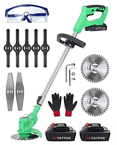 Coupe Bordure sans Fil avec Batterie Débroussailleuses Portable 90° Tête Réglable et Poignée Télescopique avec Désherbeurs Domestique léger pour Couper Le Pelouse, Soin du Pelouse ( Color : QEP-12 ) Cover