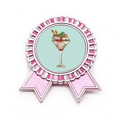 Broche fleur boule de glace rose en métal taille M idéale pour accessoiriser une robe de cocktail