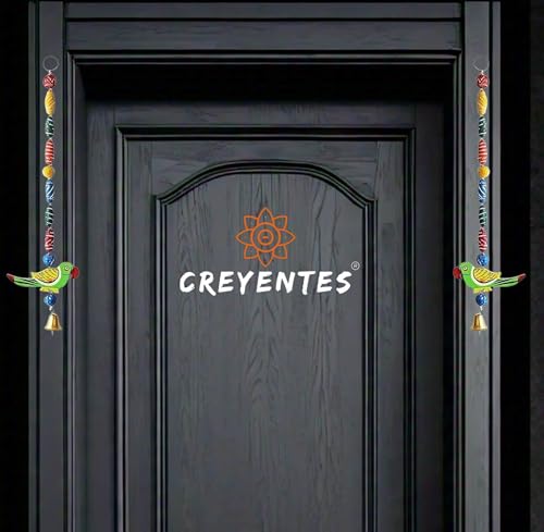 Image of CREYENTES Torans For Entrance Main Door For Stylish Decoration Hangings Home Thoranam Traditional Bandarba(Terracotta Parrot),92 Cm